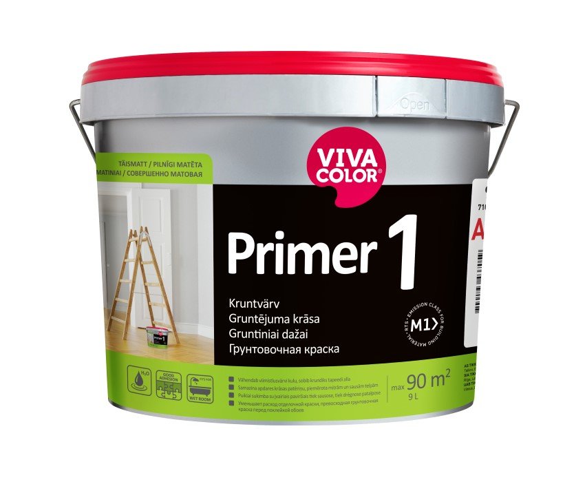 Vandeniniai gruntiniai dažai VIVACOLOR Primer 1, 9 l, AP bazė, balti