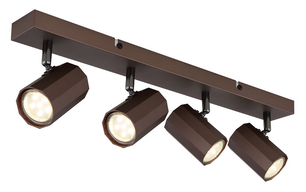 Kryptinis šviestuvas GLOBO James, GU10, 4 x 25W, 230V, matinės bronzos spalvos, 530 x 60 x 145 mm