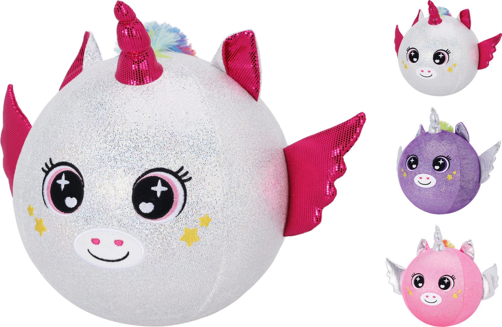 Pripučiamas kamuolys, vienaragis, skersmuo 23cm, įvairių spalvų