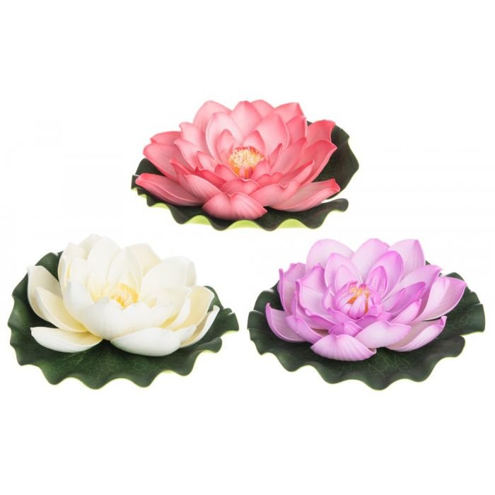 Sodo dekoracija 4living Plaukiojanti lotoso gėlė, įvairių sp., 21 x 21 x 5 cm.