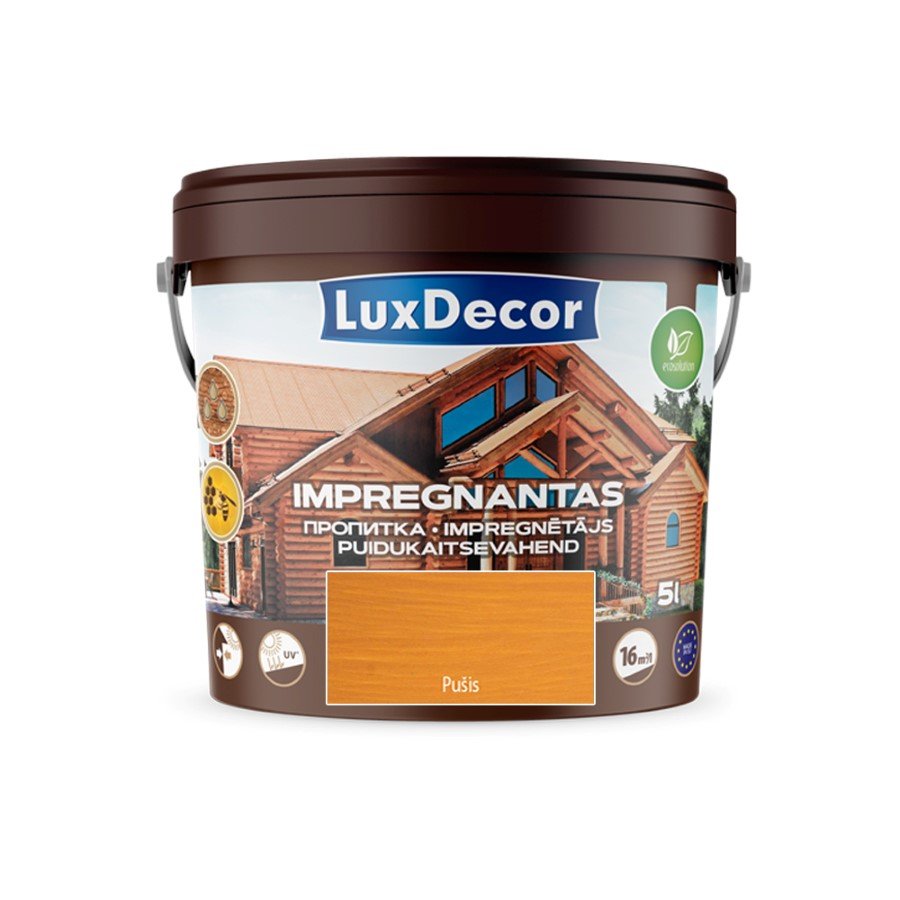 Impregnantas medienai LUXDECOR, (13) pušis, laukui ir vidui, 5 l