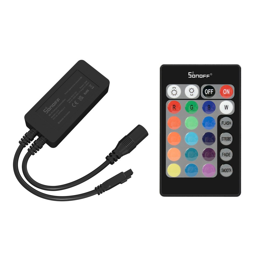Išmanusis šviesos diodų juostos kontroleris SONOFF L2-C, RGB LED juostai valdyti, DC 12V 2000 mA, Wi-Fi