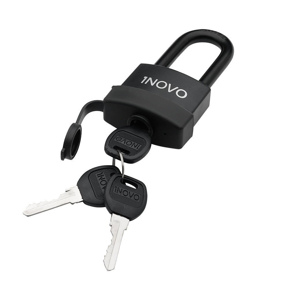 Pakabinama spyna INOVO PG-50-55L, 58 mm, prailgintas lankelis, juodos spalvos, 3 raktai