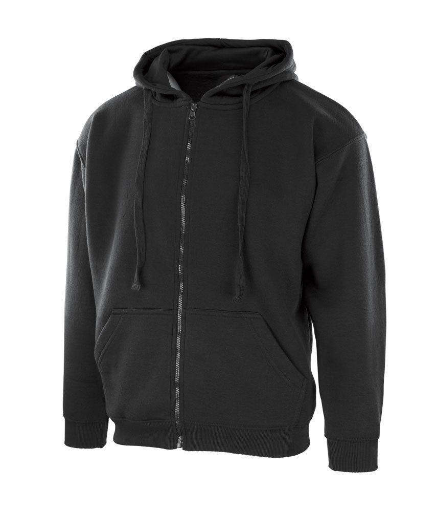 Džemperis HERVIN, su užtrauktuku, juoda spalva, sudėtis: medvilnė 50%, poliesteris 50 %, L dydis, DUJ02