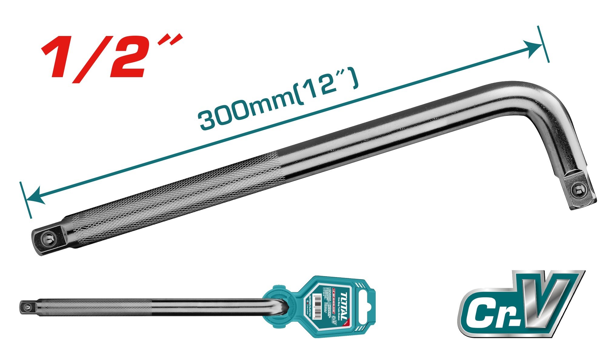 Raktas galvutėms TOTAL, 1/2”, 50BV30, 300 mm, THLHD12121