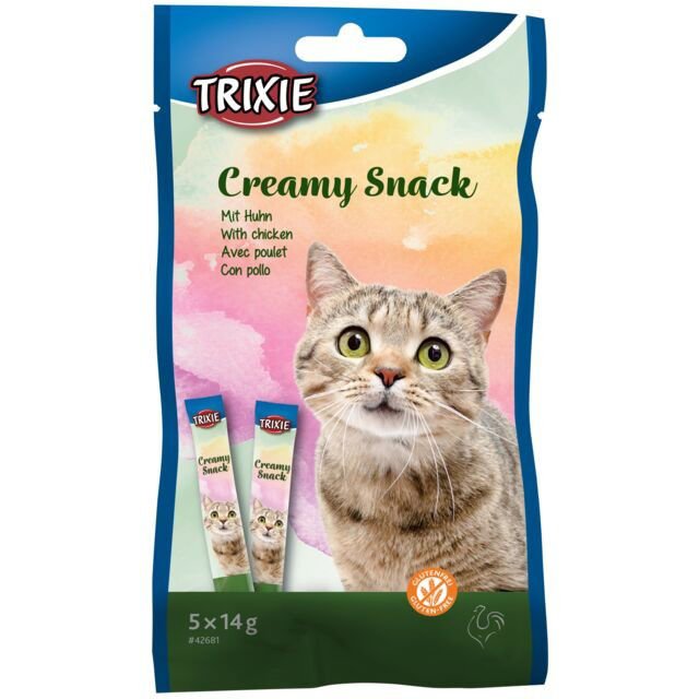 Skanėstas katėms TRIXIE, kreminis skanėstas katėms su vištiena, 5x14 g