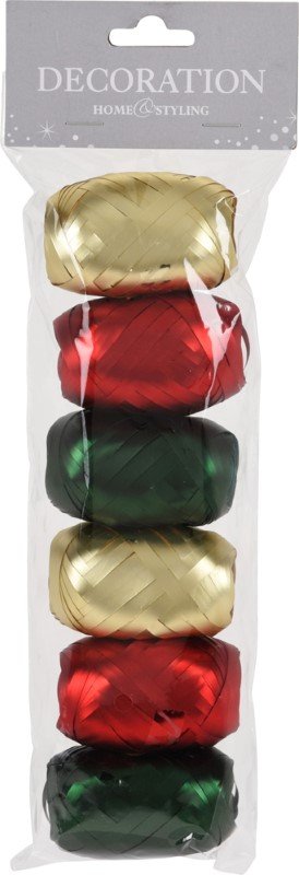 Dovanų pakavimo juostų rinkinys, 6 vnt., 3 spalvų