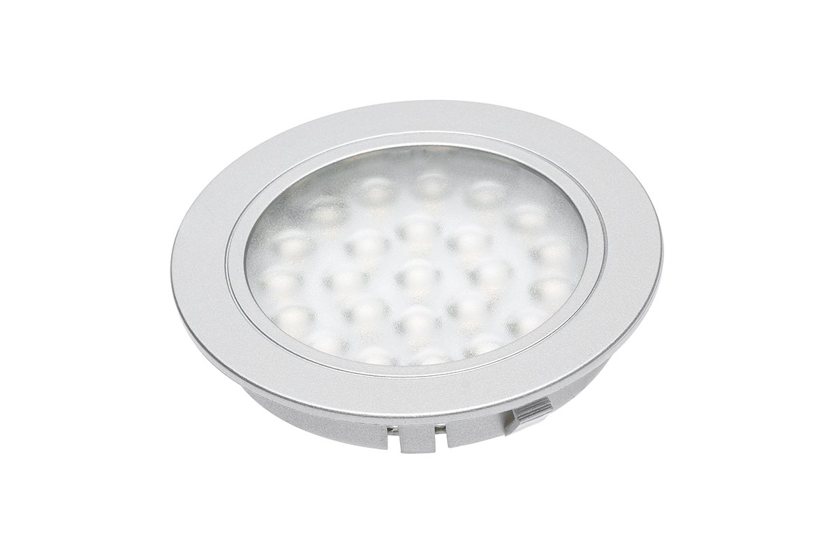 LED šviestuvas GTV Alvaro, 1,7 W, 12V, 4000 K, 130 lm, IP20, įleidžiamas, laidas 2 m, apvalus, 65x9,3 mm, LD-AL24NE-53