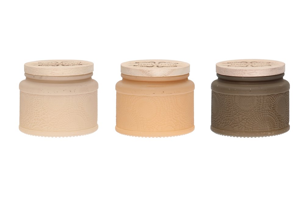 Žvakė su dangteliu POLAR, 7,2 x 6,3 cm, trys skirtingos sp., degimo laikas 15 val