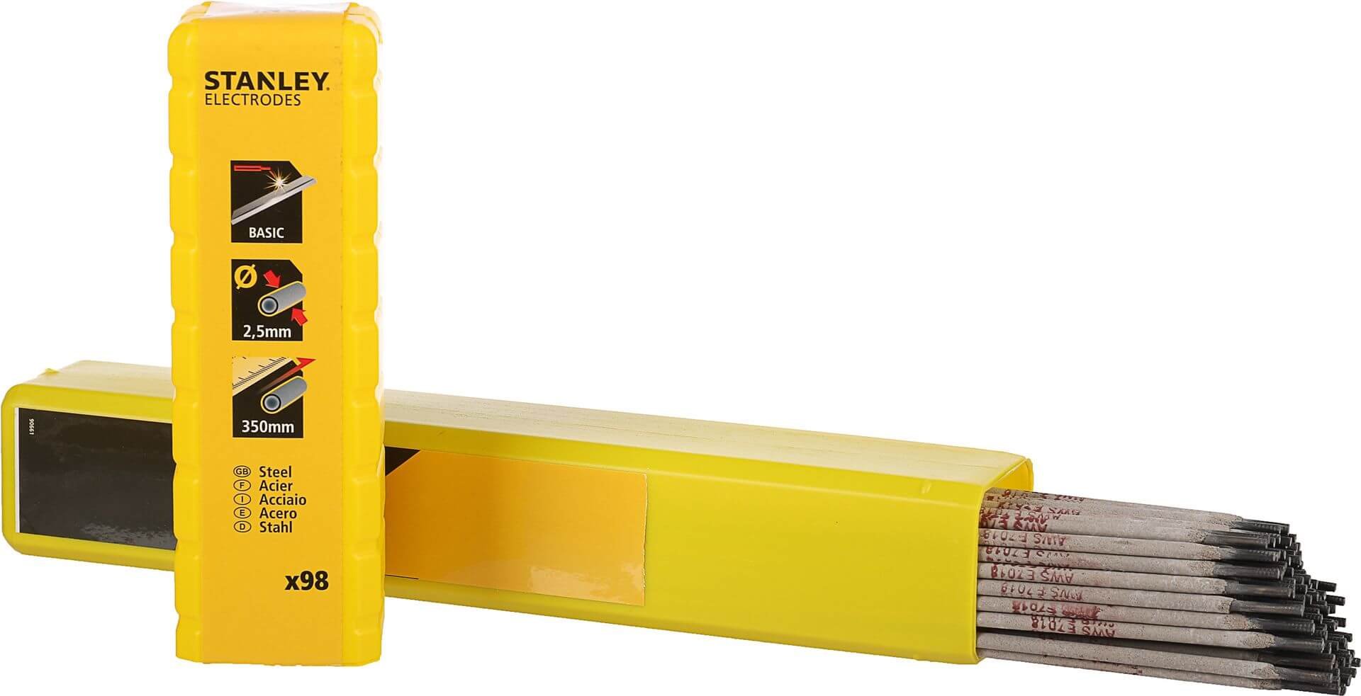 Plieno suvirinimo elektrodai STANLEY ADV B, anglinis ir mažai legiruotas, 2,5 mm, 98 vnt.