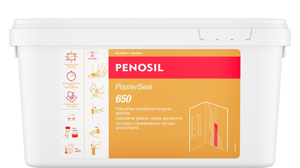 Glaistas PENOSIL Plasterseal 650, 5 l, baltos spalvos, paruoštas naudoti gipso siūlėms