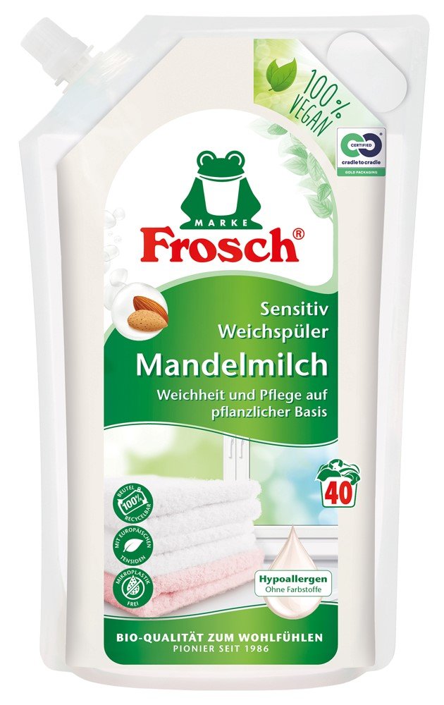 Skalbinių minkštiklis FROSCH Weichspuler Mandelmilch, 1 l, migdolų kvapo