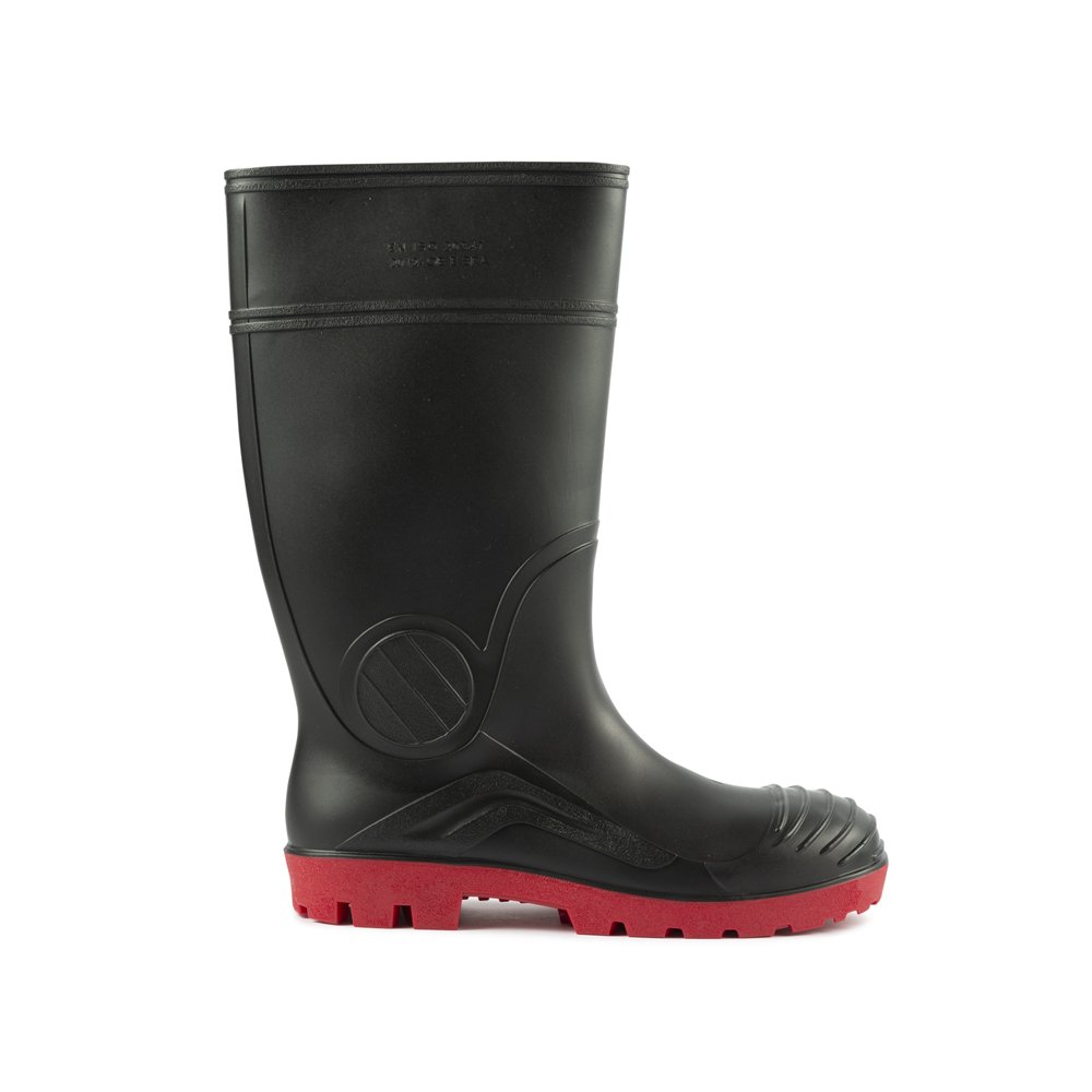 Guminiai batai SWAMPOK 140P, 43 dydis, aukštis apie 37-40 cm, juodi, raudonu padu, vyriški