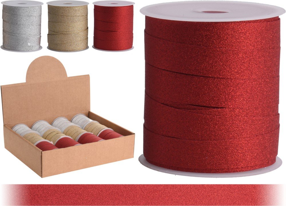 Juostelė su blizgučiais, 3 skirtingos spalvos, 10 mm x 10 m