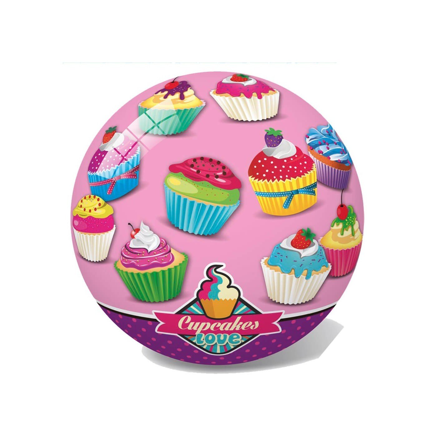 Vaikiškas kamuolys STAR, cupcakes - donuts, 23cm