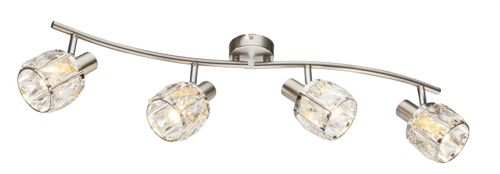 Kryptinis šviestuvas GLOBO Kris, E14, 4 x 40W, 230V, chromas, skaidraus stiklo kristalas, 700 x 180 x 315 mm, 54356-4