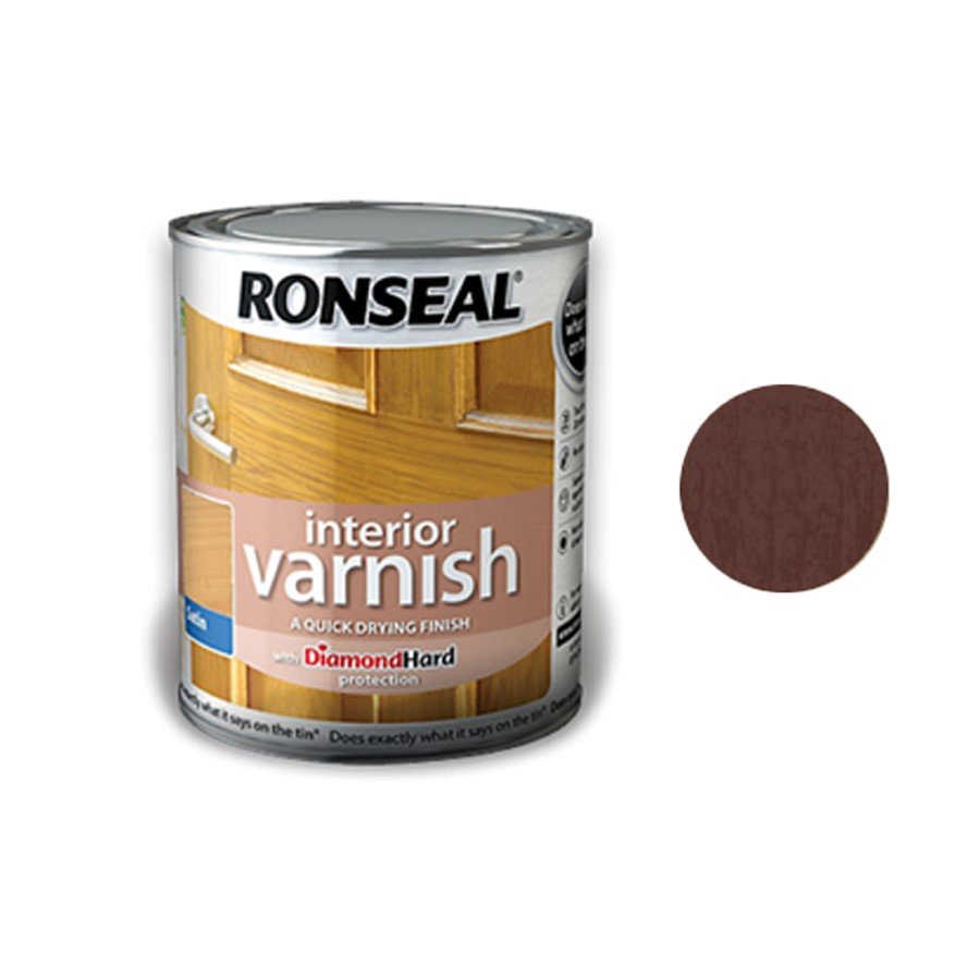 Greitai džiūstantis lakas RONSEAL Interior Varnish, deep mahogany, 0,75 l