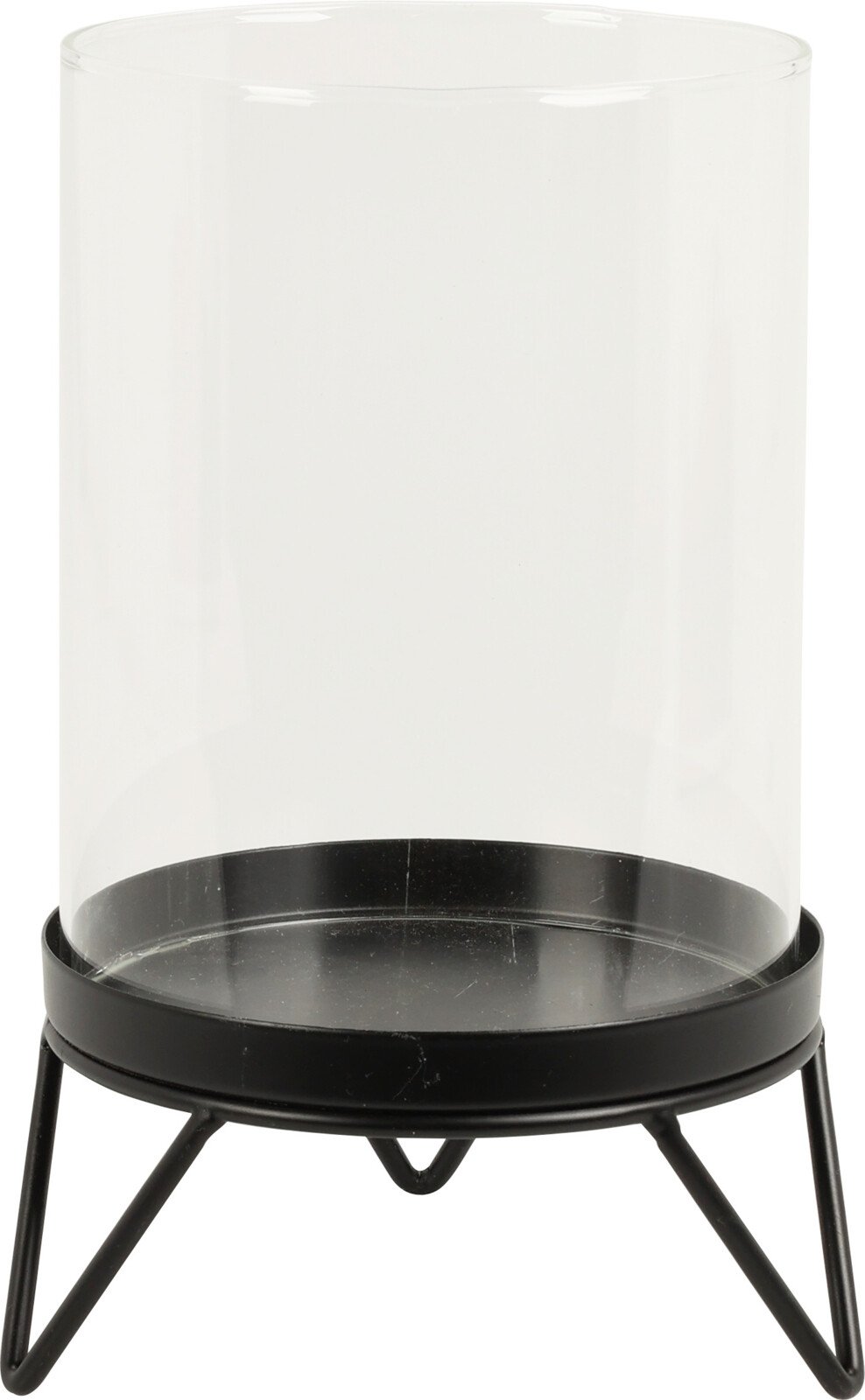 Žvakidė, stiklas su metaliniu pagrindu, 15 x 11,5 x 11,5 cm