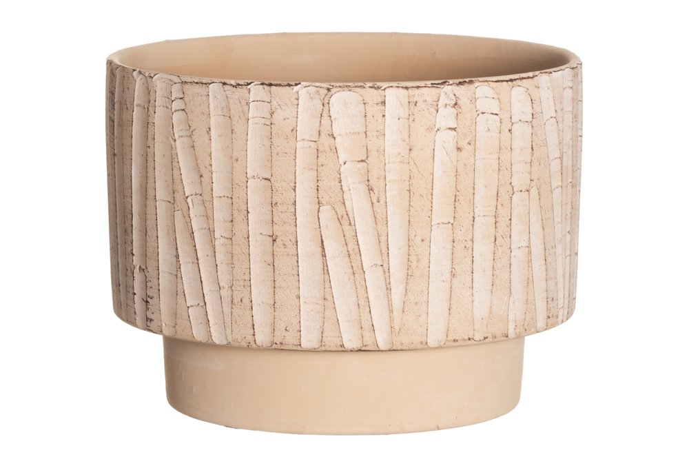 Kambarinis keraminis vazonas 4Living Paralia, rudos sp., 25 x 25 x 18,5 cm.