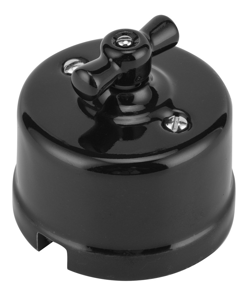 Jungiklis retro ELECTRALINE, su rėmeliu, 1 klavišo, paviršinis, juodos sp.