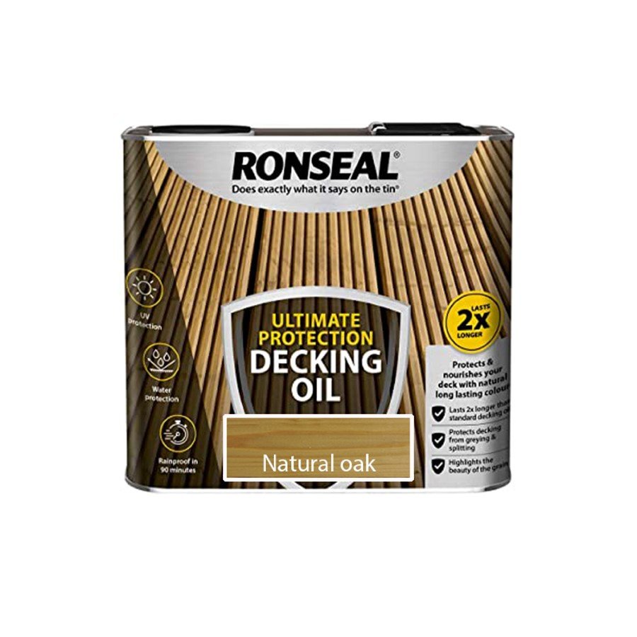 Aliejus terasoms RONSEAL Ultimate Decking Oil, 2,5 l, ąžuolo spalva