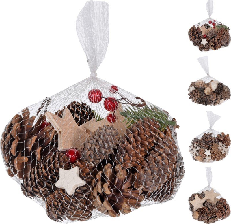 Kankorežių ir medžio gabalėlių rinkinys dekoravimui