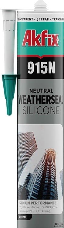 Silikoninis hermetikas AKFIX 915N, 310 ml, neutralus, skaidrus, atsparus oro sąlygoms