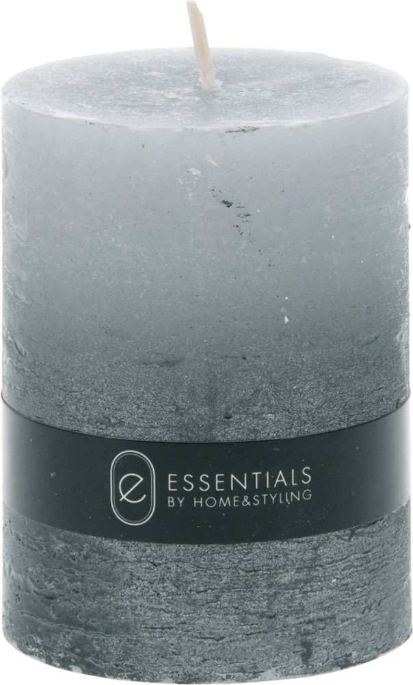 Žvakė, cilindro formos, pilkos sp., 6 x 8 cm