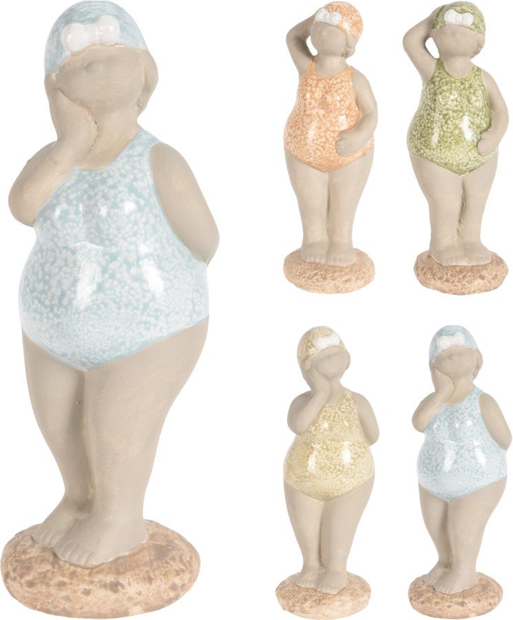 Sodo dekoracija PAPLŪDIMIO MOTERIS, stovinti, 4 skirtingų sp., 7 x 6 x 18 cm.