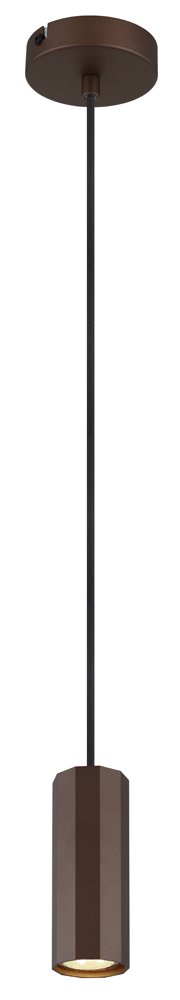 Pakabinamas šviestuvas GLOBO James, GU10, 1 x 25W, 230V, matinės bronzos spalvos, PVC juodas laidas, reguliuojamas aukštis, 100 x 1200 mm