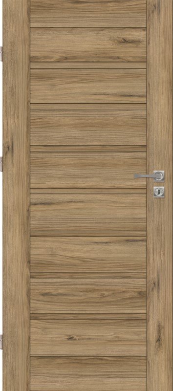 Laminuotos vidaus durys su užlaida VOSTER Vanilla 80, dešininės, spalva Italian walnut, matmenys 2030 x 744 x 40 mm