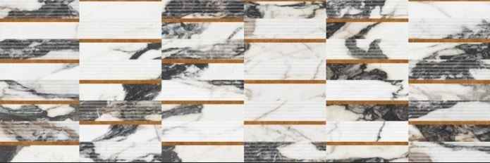 Dekoratyvinės plytelės CERSANIT Crystalline Inserto Glossy, 250 x 750 x 10 mm, spl. balta