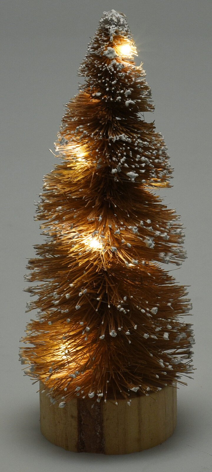 Kalėdinė dekoracija Eglutė, su LED, rudos sp., 15 cm, su baterija