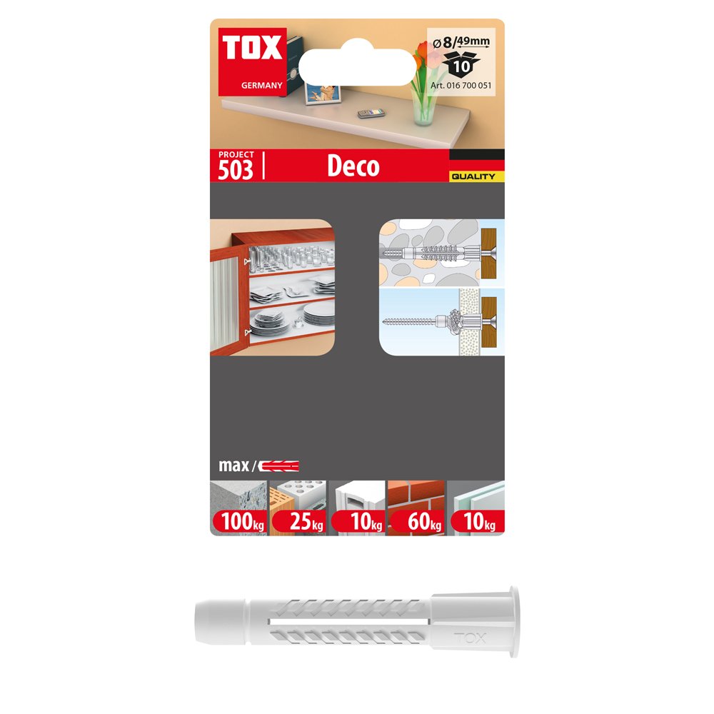 Universalus kaištis TOX Deco, 8/49, 10 vnt.