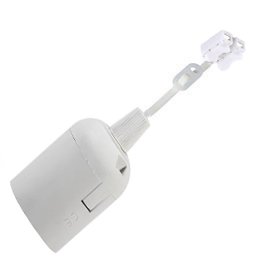 Lempos lizdas LIREGUS Lrd-20B, E27, remonto darbams, su kontaktine kaladėlė ir laikikliu, baltos spalvos