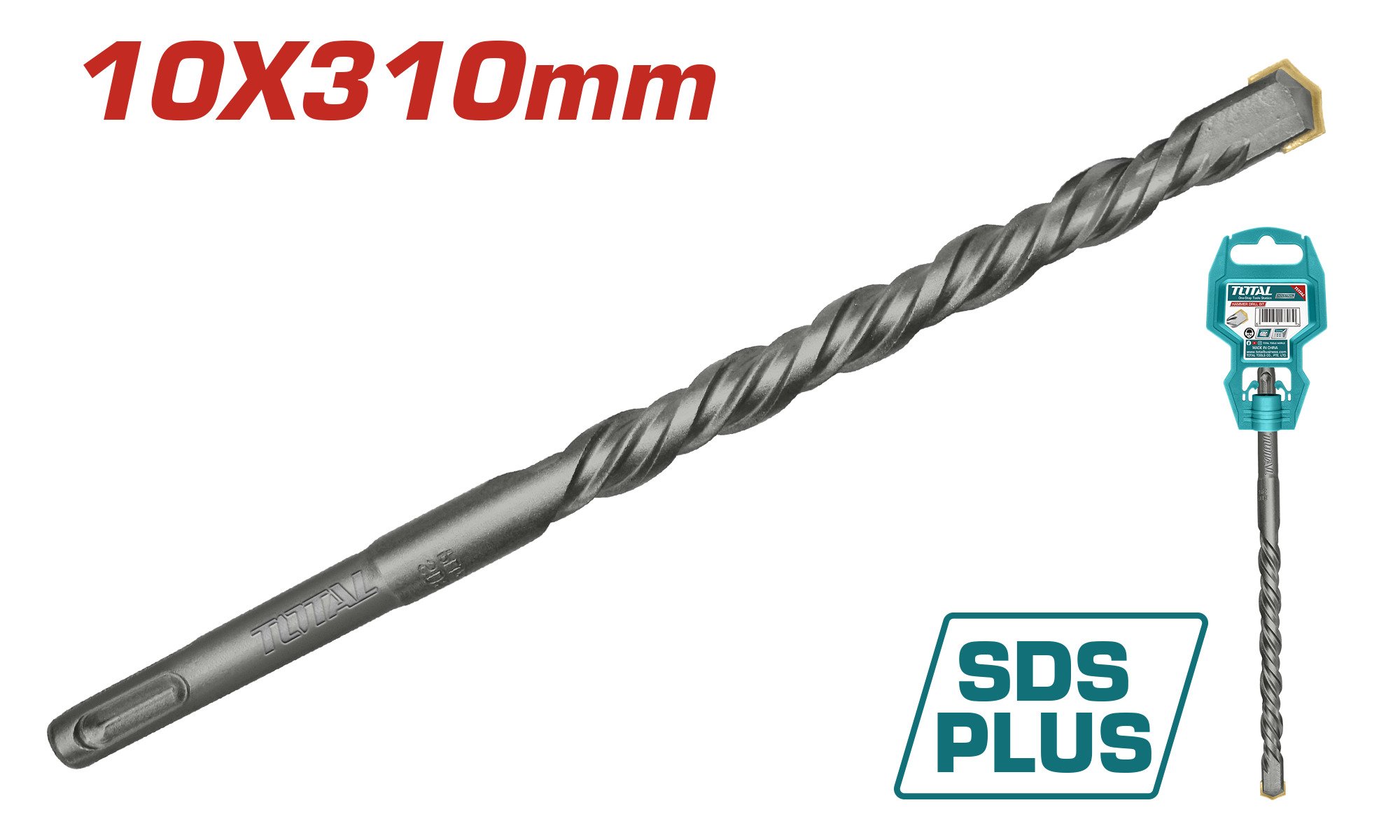Grąžtas TOTAL, betonui, SDS plus cross, 10x310 mm, TAC311005C