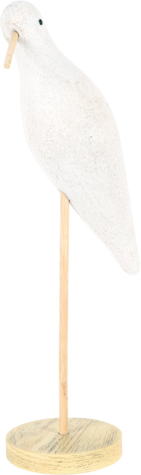 Sodo dekoracija PAUKŠTIS, ant stovo, baltos sp., 15,5 x 10 x 35 cm.