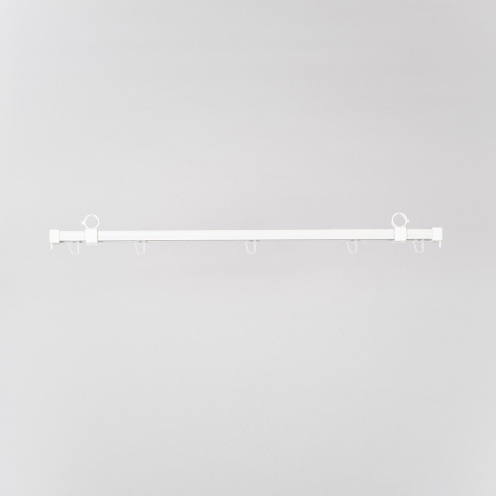 Karnizo bėgelis HESORA, Skersmuo 28 mm, ilgis 1,6 m, Su Furnitūra, baltos spalvos