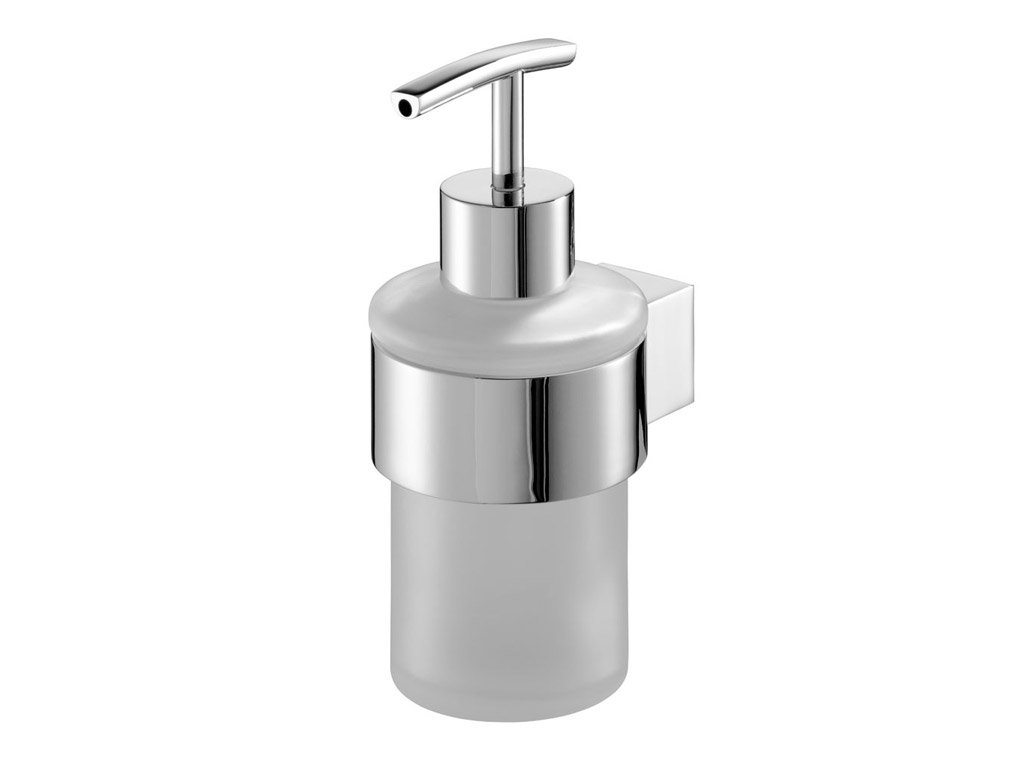 Muilo dozatorius BISK Futura Silver Red Dot, pakabinamas, chromo spl.