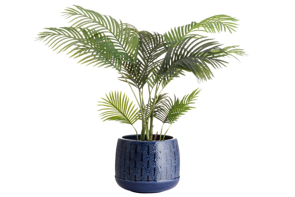 Keraminis lauko vazonas 4Living Trento, mėlynos sp., 38 x 38 x 31,5 cm.