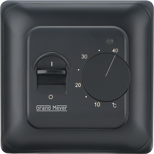 Termostatas GRAND MEYER MST-10, 16 A, 230V, el. grindų šildymui, su temperatūros jutikliu, juoda sp.