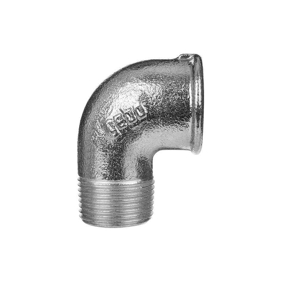 Alkūnė GEBO, 1/2", DN15, vidinis/išorinis sriegis, cinkuotas ketus