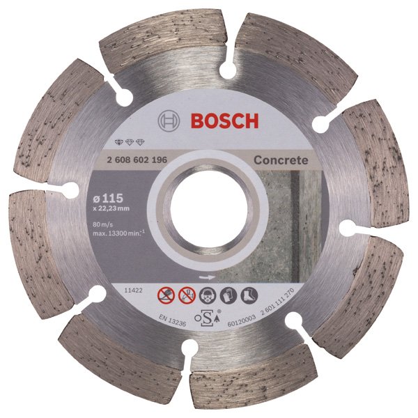 Deimantinis pjovimo diskas BOSCH Concrete, 115 mm, 22,23 mm