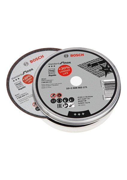 Pjovimo diskai BOSCH WA 60 T BF, 125 mm, 22,23 mm, 1,0 mm 125x22x1mm, 10 vnt.