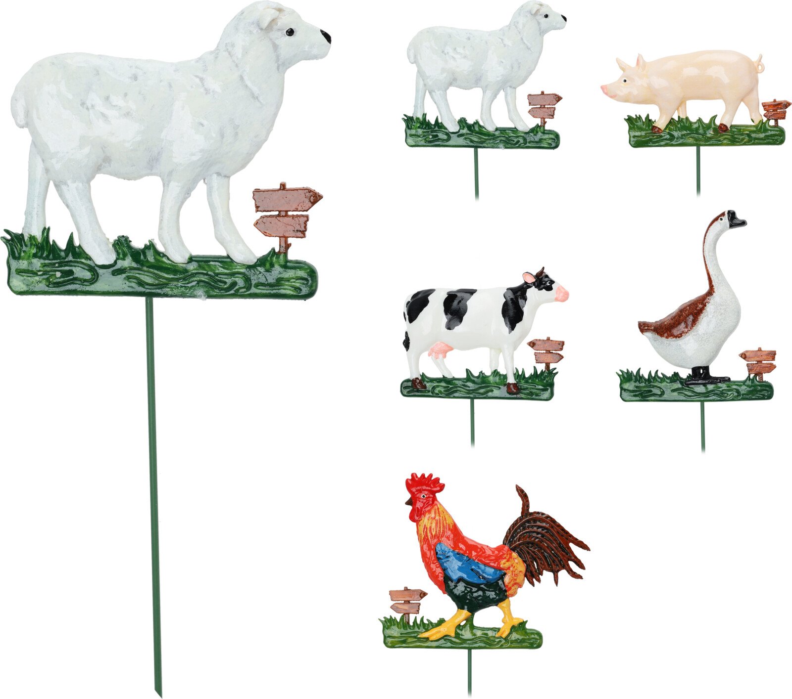 Sodo dekoracija ŪKIO GYVŪNAI, įsmeigiama, 5 skirtingi dizainai, 10 x 2 x 42 cm.