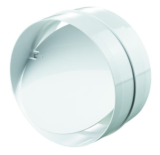 Ventiliacinė jungtis PLASTIVENT, d150, su atbuliniu vožtuvu, apvali, plastikinė, balta, 3131P