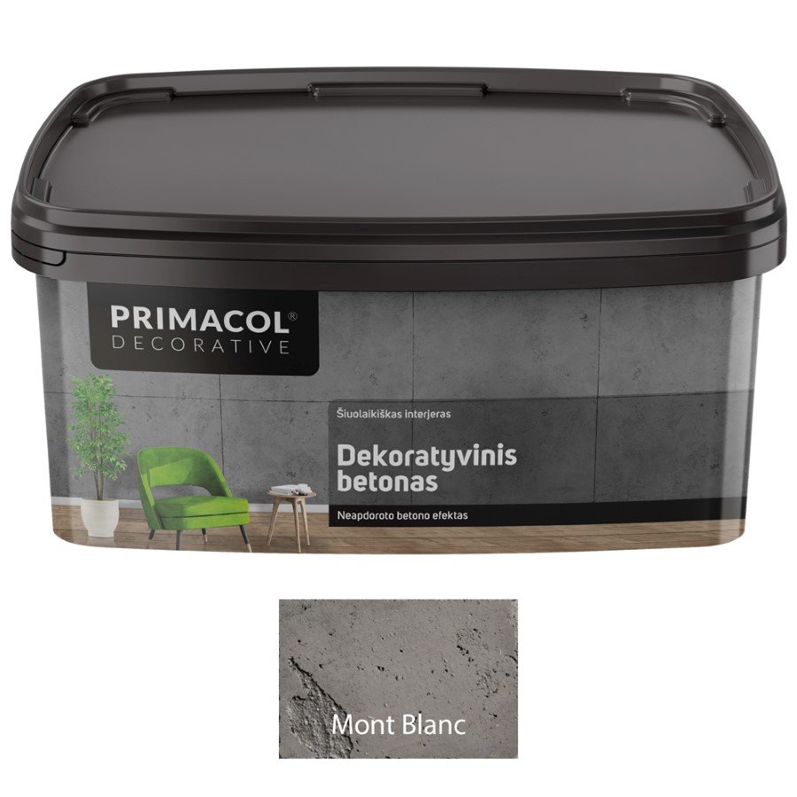 Dekoratyvinis betonas PRIMACOL Mont Blanc, 8 kg, tamsiai pilkas