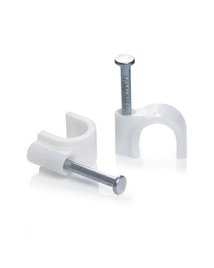 Kabelio laikiklis XIDO, apvalus, 6 mm, baltos sp., 100 vnt., KLA6-W