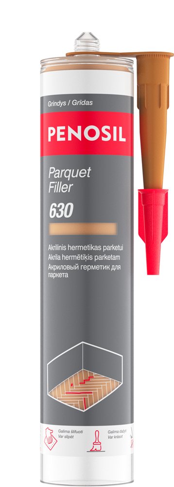 Akrilinis hermetikas medinėms grindims, parketui PENOSIL, Parquet Filler 630 106, rausvai rudas alksnis, 300 ml