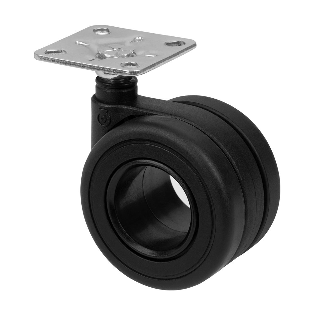 Baldinis ratukas WALTECO, d-65 mm, pasukamas su plokštele, apkrova 60 kg